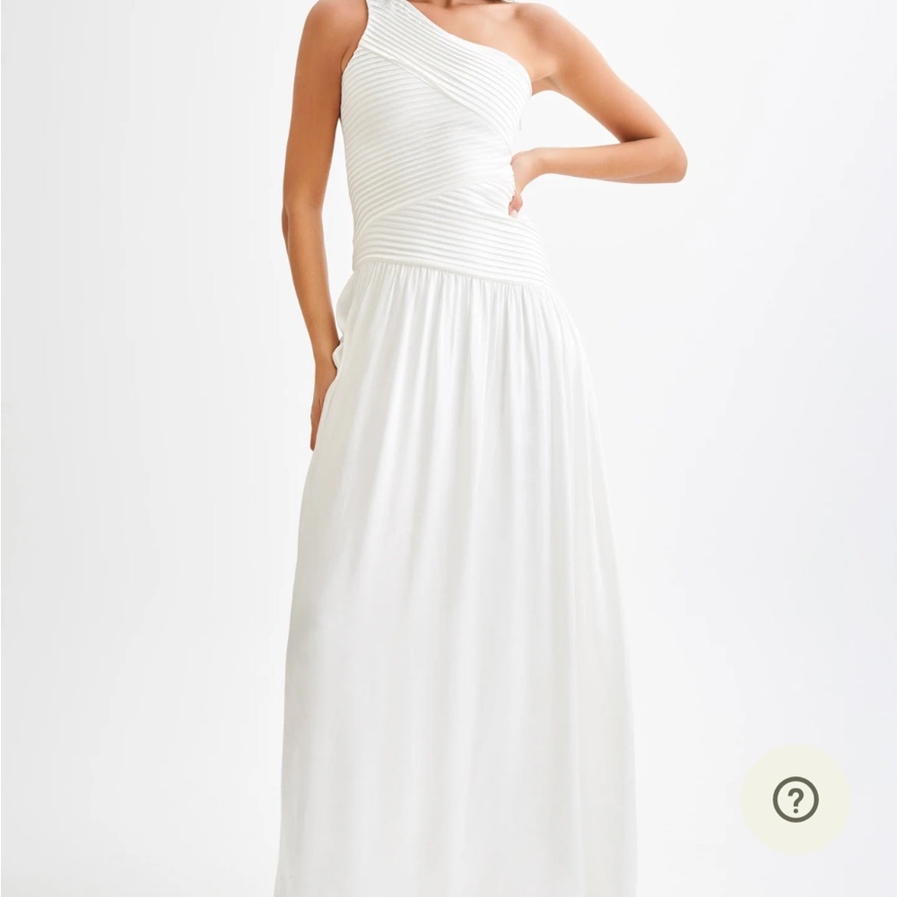 Meshki One-Shoulder White Maxi Dress